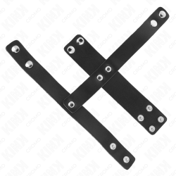 Kink - Anneau De Cage À Pénis En Cuir Avec Séparateur De Balles Réglable